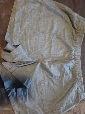 J. Crew Light Blue Chambray Elastic-Waist Shorts